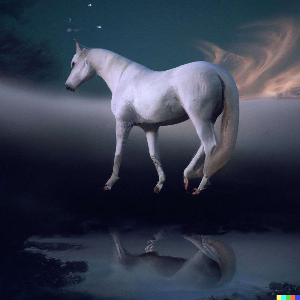 a horse, digital art, ethereal